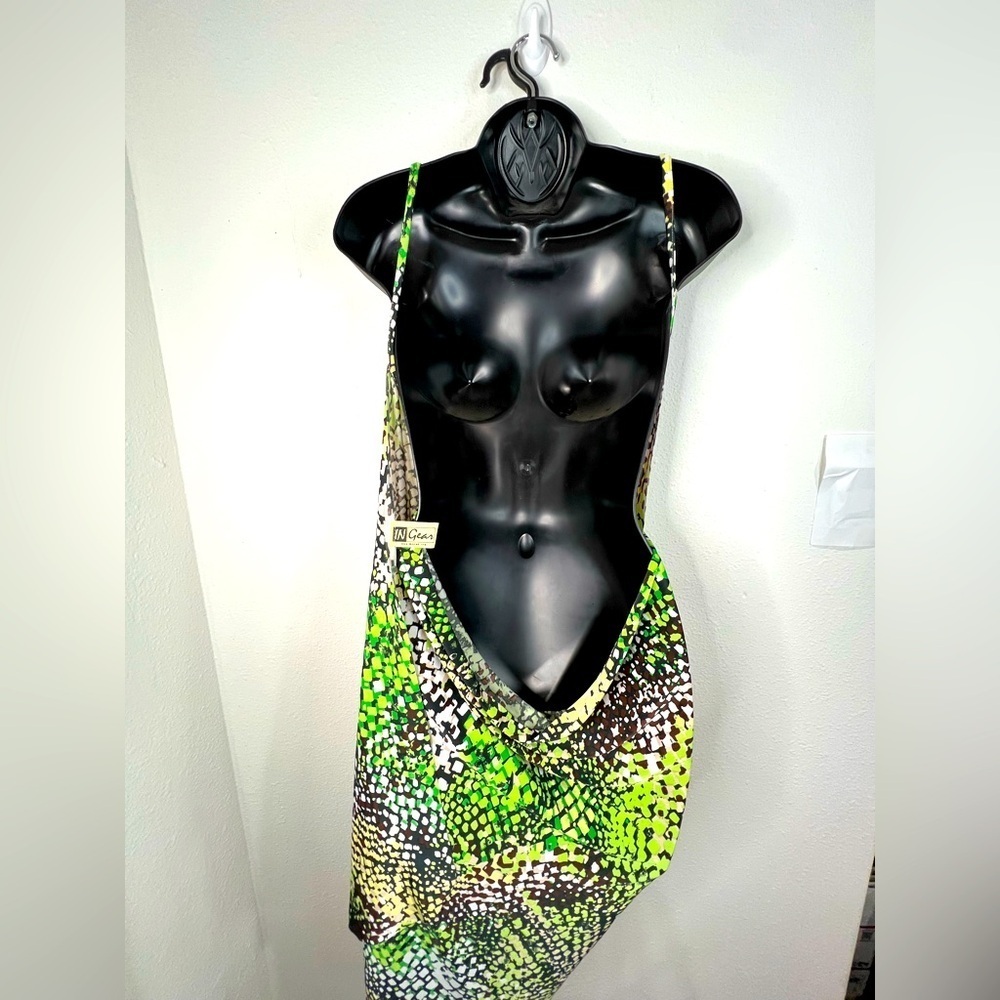 Snake Print Backless Mini Dress by In Gear OSFM 30.5” Length - Picture 5 of 6